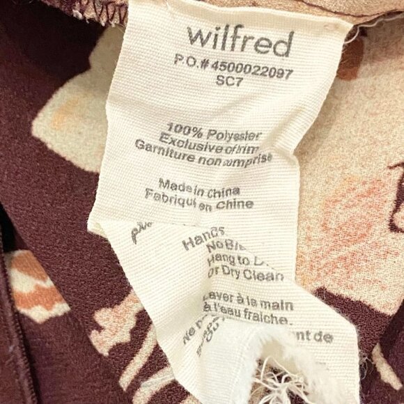 ARITZIA WILFRED BURGUNDY FLORAL FAUX WRAP SURPLICE BELTED MINI DRESS - 6 - Picture 11 of 11